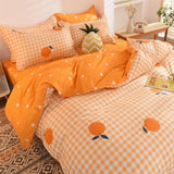 Pretty Orange Duvet Cover Set 4pcs