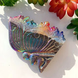 Rainbow Aura Quartz Butterfly Carving