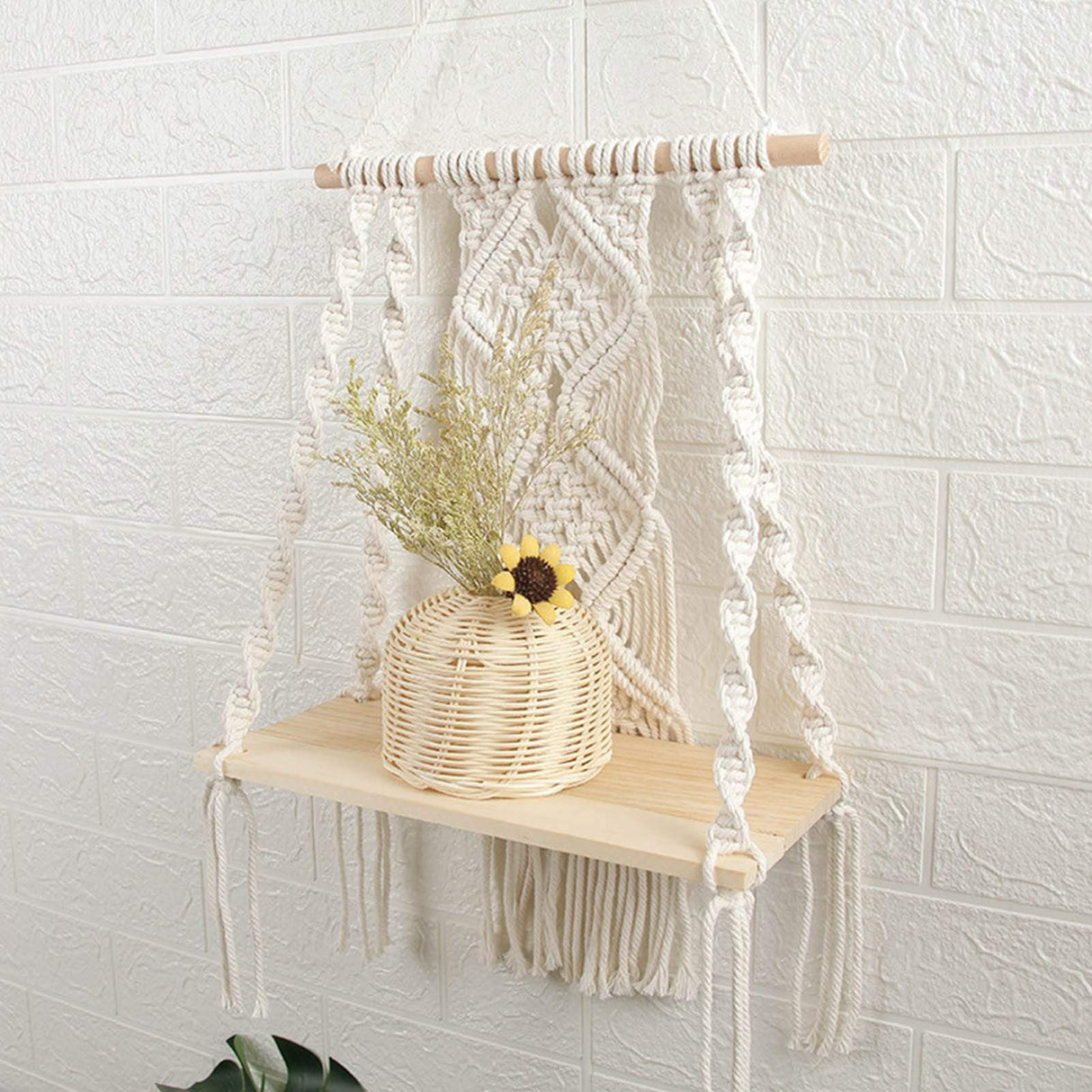 Ria Macrame Tapestry Wall Hanging Shelf