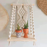 Ria Macrame Tapestry Wall Hanging Shelf