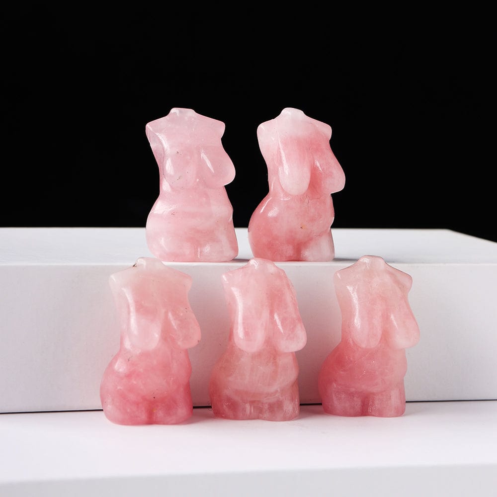 Rose Quartz Female Silhouette Crystal