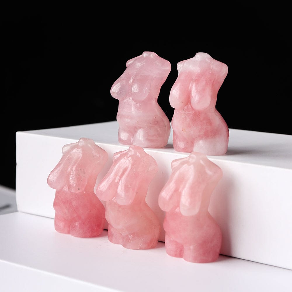 Rose Quartz Female Silhouette Crystal