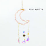 Natural Crystal Moon-Shaped Suncatcher