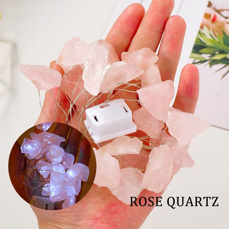 Natural Quartz Crystals String Lights