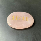 ROSE QUARTZ PALM STONE - 11:11 NUMEROLOGY LUCK STONE