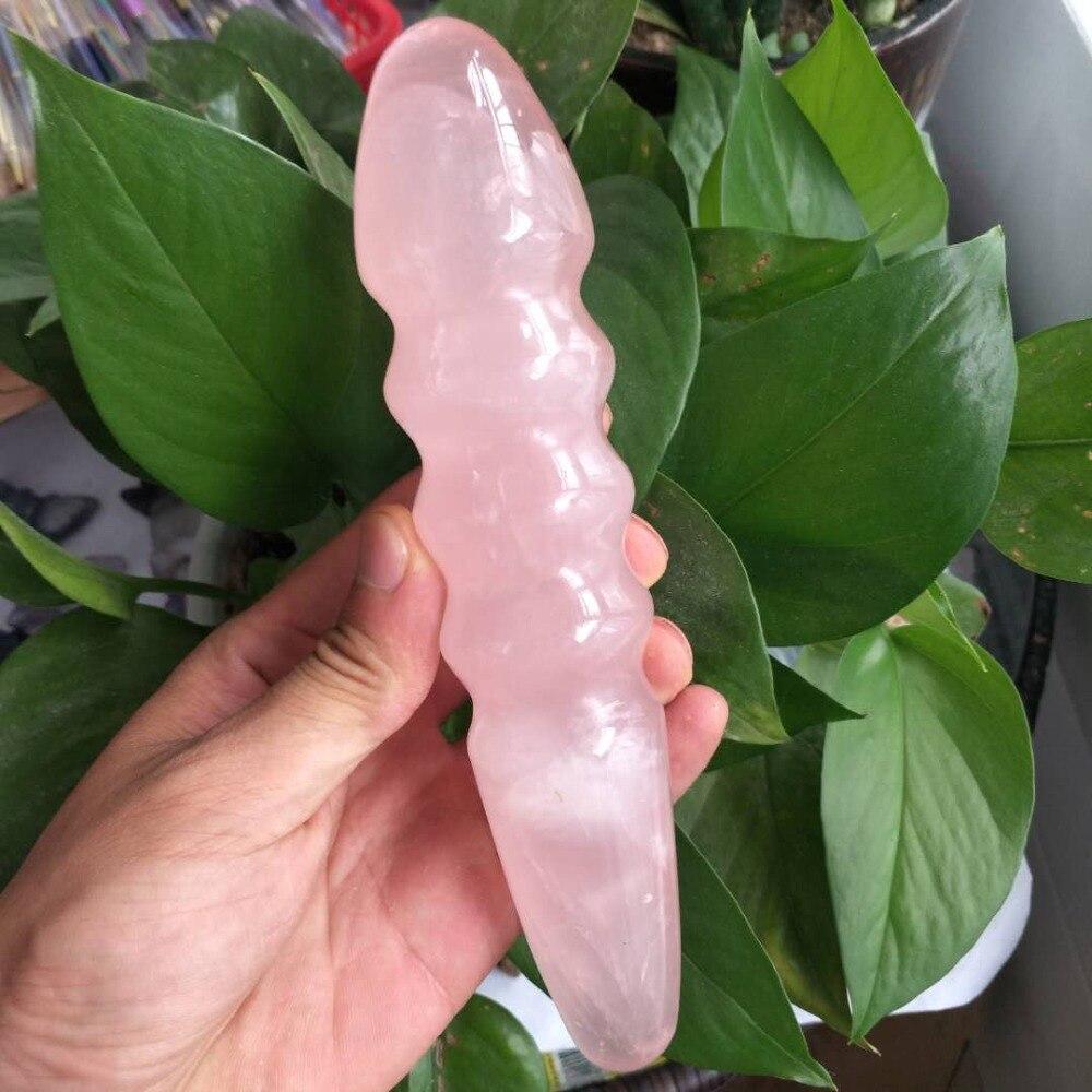 Rose Quartz Spiral Crystal Wand