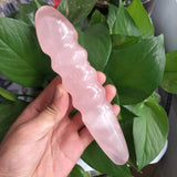 Rose Quartz Spiral Crystal Wand