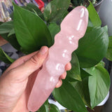 Rose Quartz Spiral Crystal Wand