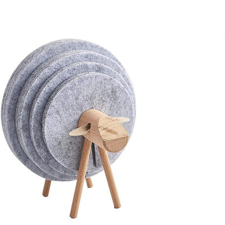 Sheep & Reindeer Snowflake Coasters with Wooden Stand