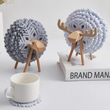 Sheep & Reindeer Snowflake Coasters with Wooden Stand