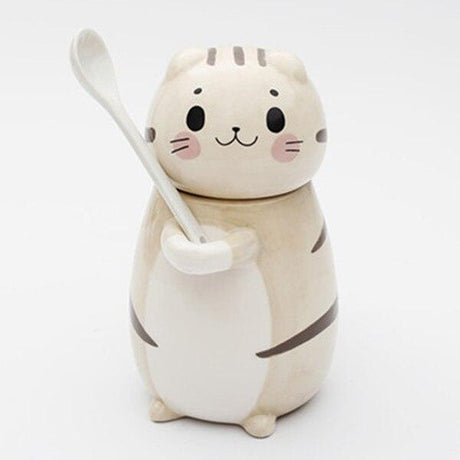 Cute Cat Coffee Mugs with Spoon