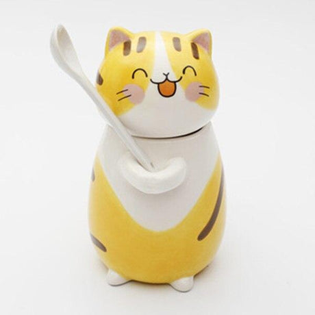 Cute Cat Coffee Mugs with Spoon