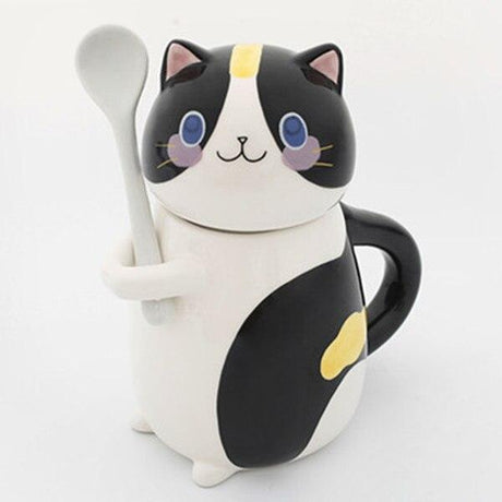 Cute Cat Coffee Mugs with Spoon