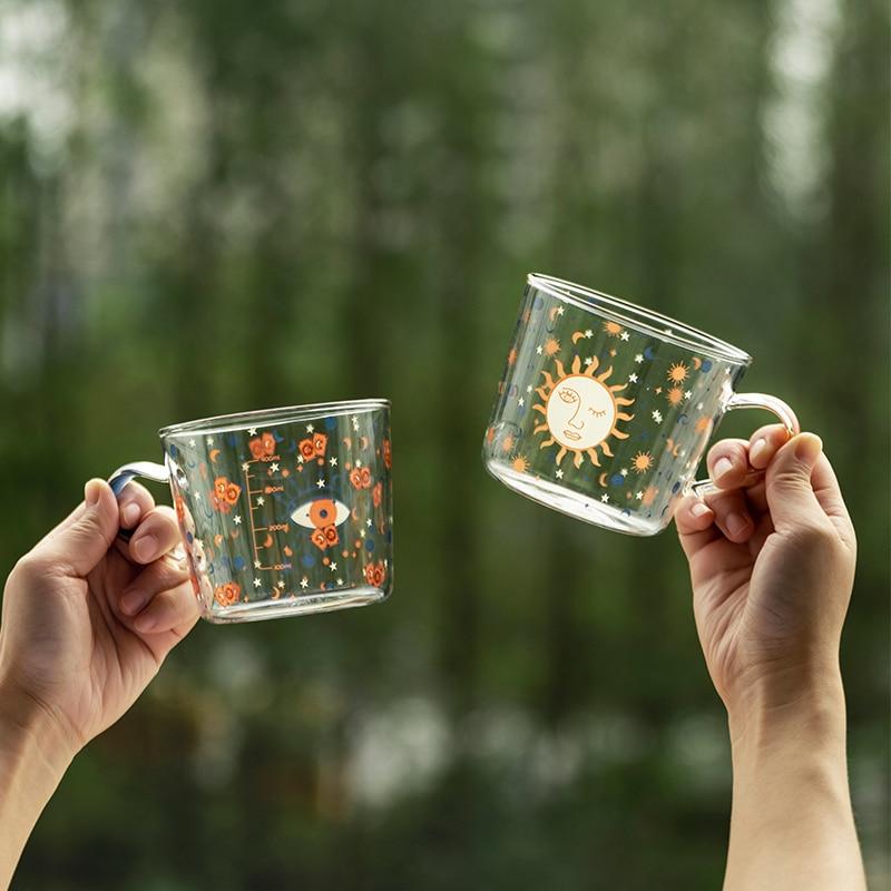 Sun & Evil Eye Glass Mug