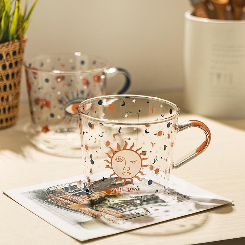 Sun & Evil Eye Glass Mug