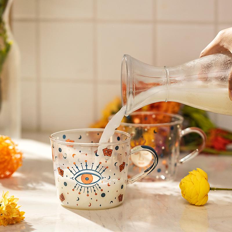 Sun & Evil Eye Glass Mug