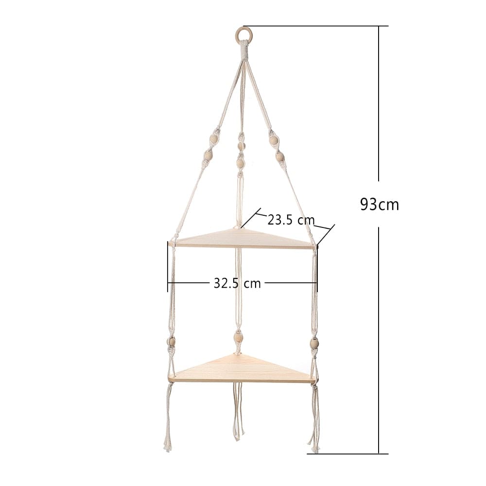 Triangle Macrame Wall Shelf