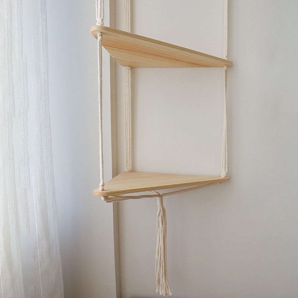 Triangle Macrame Wall Shelf