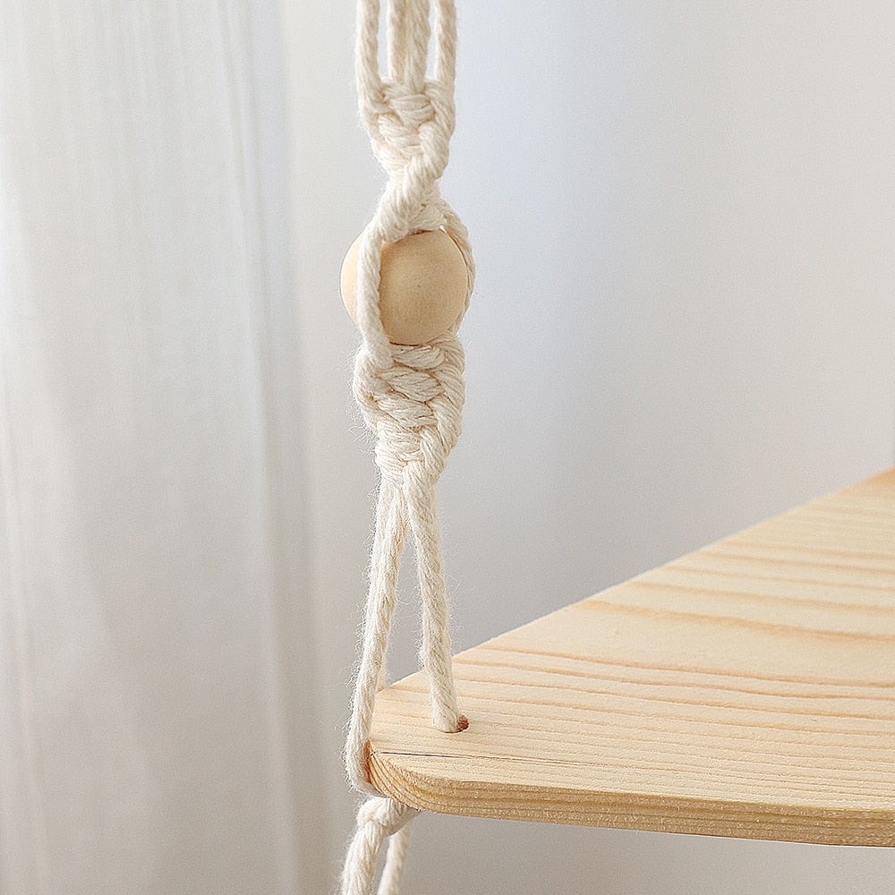 Triangle Macrame Wall Shelf