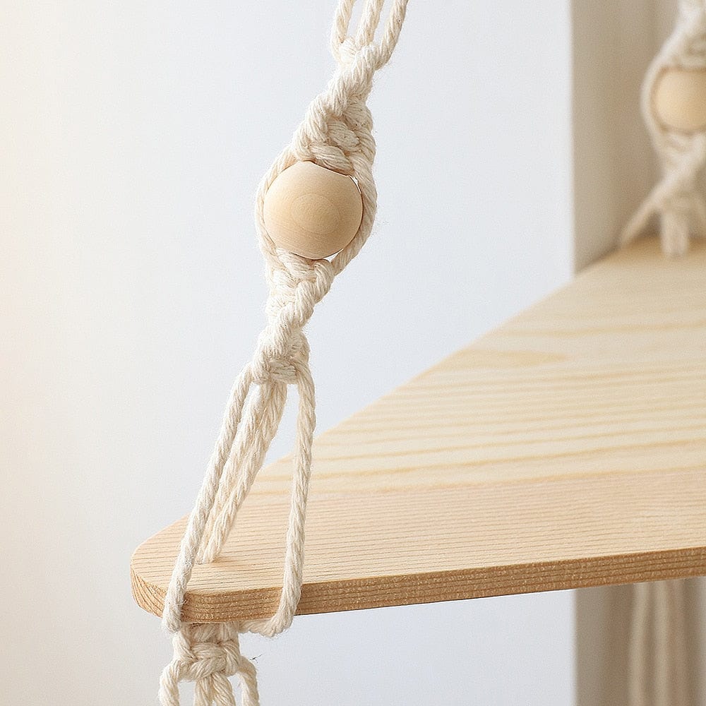 Triangle Macrame Wall Shelf