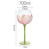 Hand Painted Floral Goblet Glass