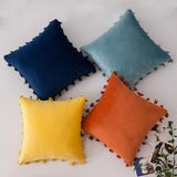 Velvet Cushion Cover with Tassels