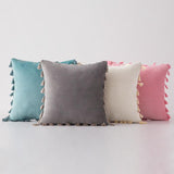 Velvet Cushion Cover with Tassels