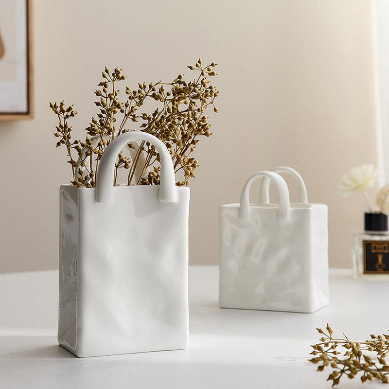 White Bag Porcelain Vase