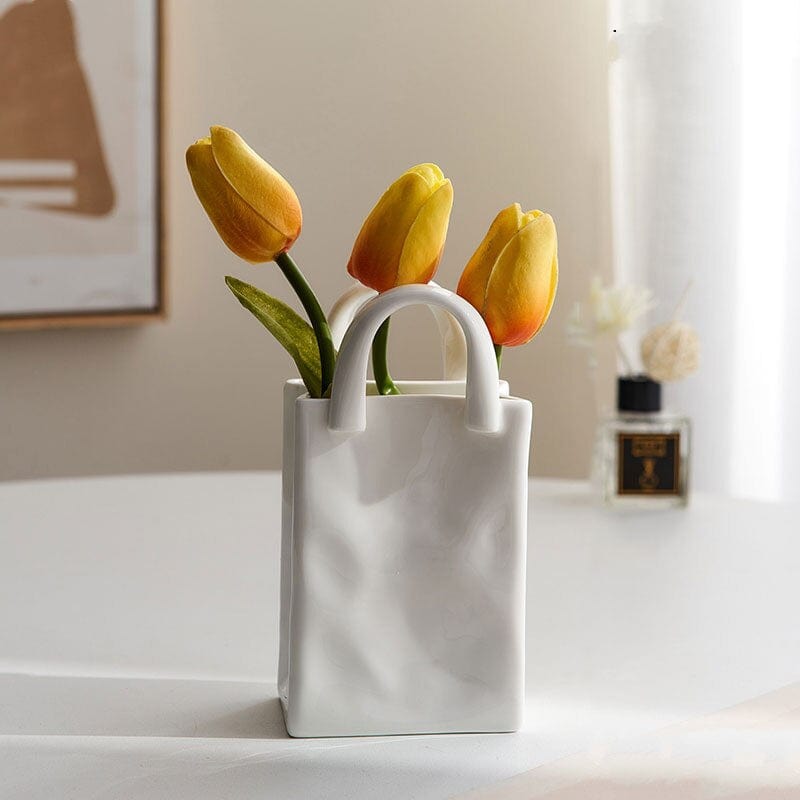 White Bag Porcelain Vase