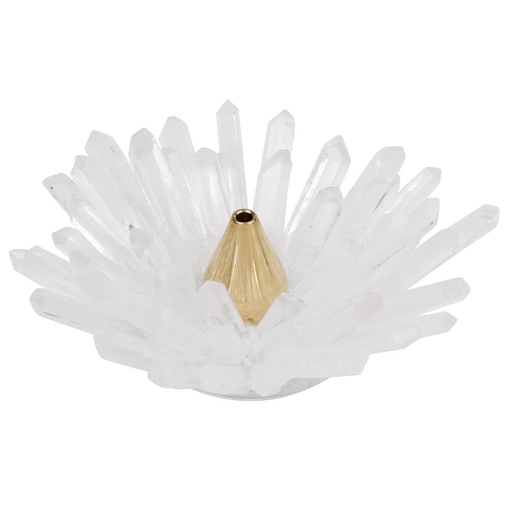 Clear Quartz Lotus-Shaped Incense Holder