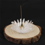 Clear Quartz Lotus-Shaped Incense Holder