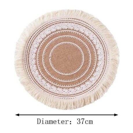 Mandala Embroidery Round Mat