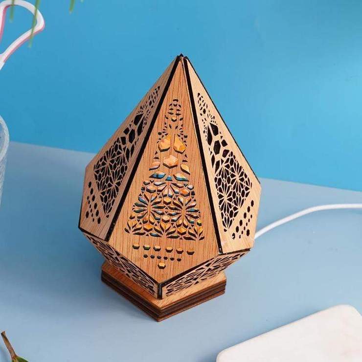 Wooden LED Projection Bohemian Night Lamp