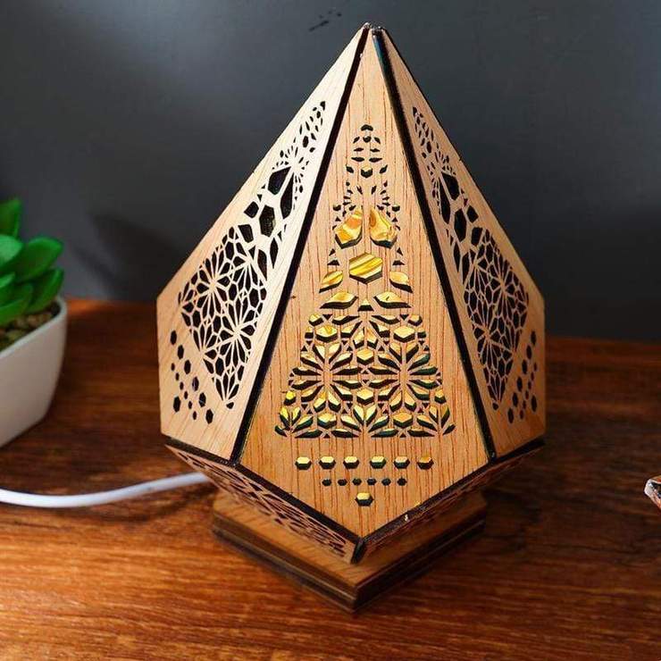 Wooden LED Projection Bohemian Night Lamp