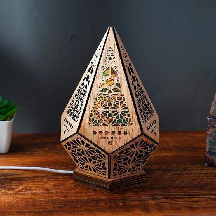 Wooden LED Projection Bohemian Night Lamp