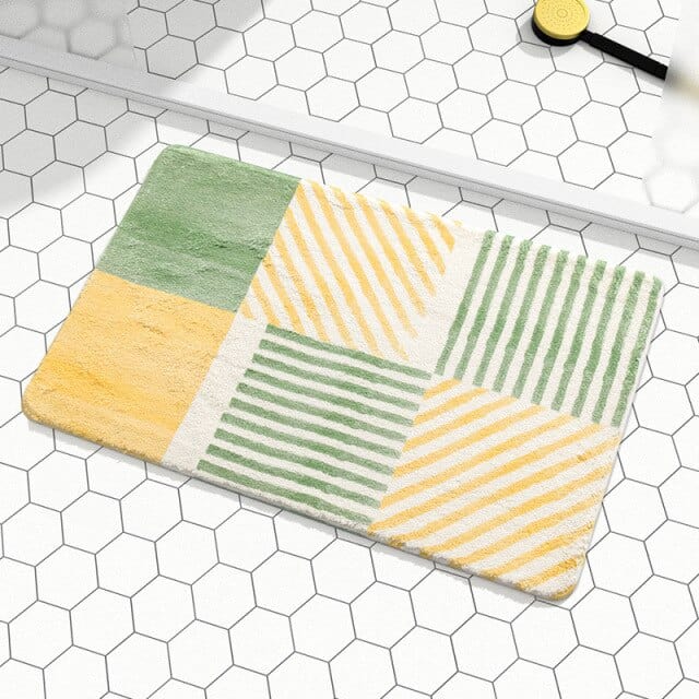 Geometric Striped Bath Mat