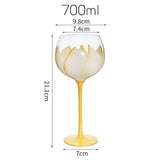 Hand Painted Floral Goblet Glass