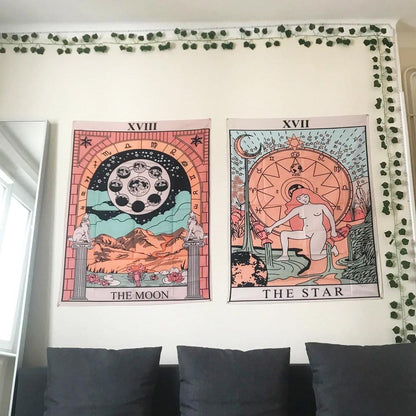 "The Star" Tarot Colored Tapestry