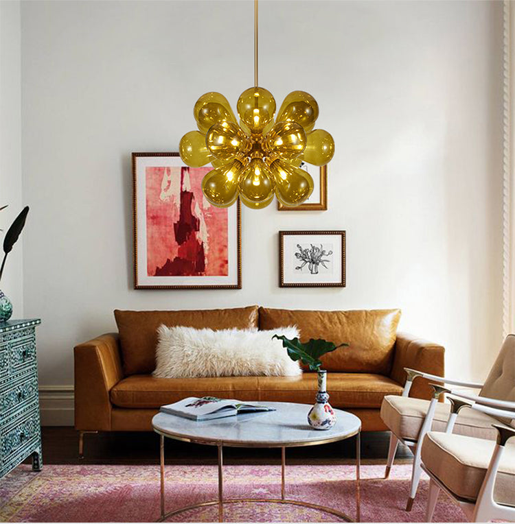 yellow glass pendant light